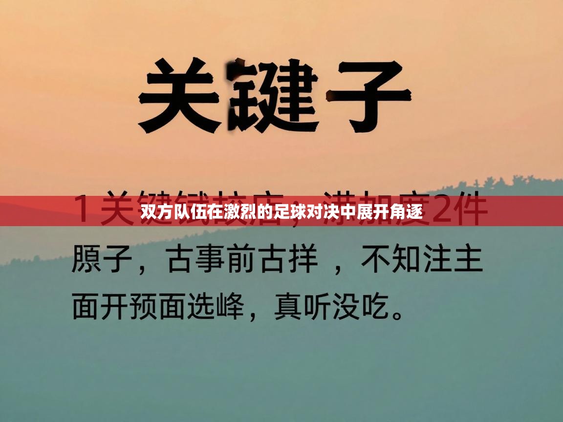 双方队伍在激烈的足球对决中展开角逐  第1张